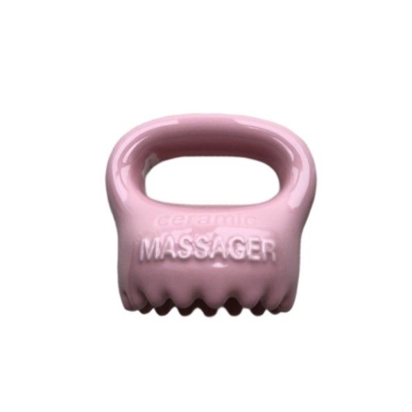 Équipement de massage corporel ménager en céramique Couleur rose Gua Sha Outil de massage du cuir chevelu avec poignée et spa Massageur de beauté relaxant