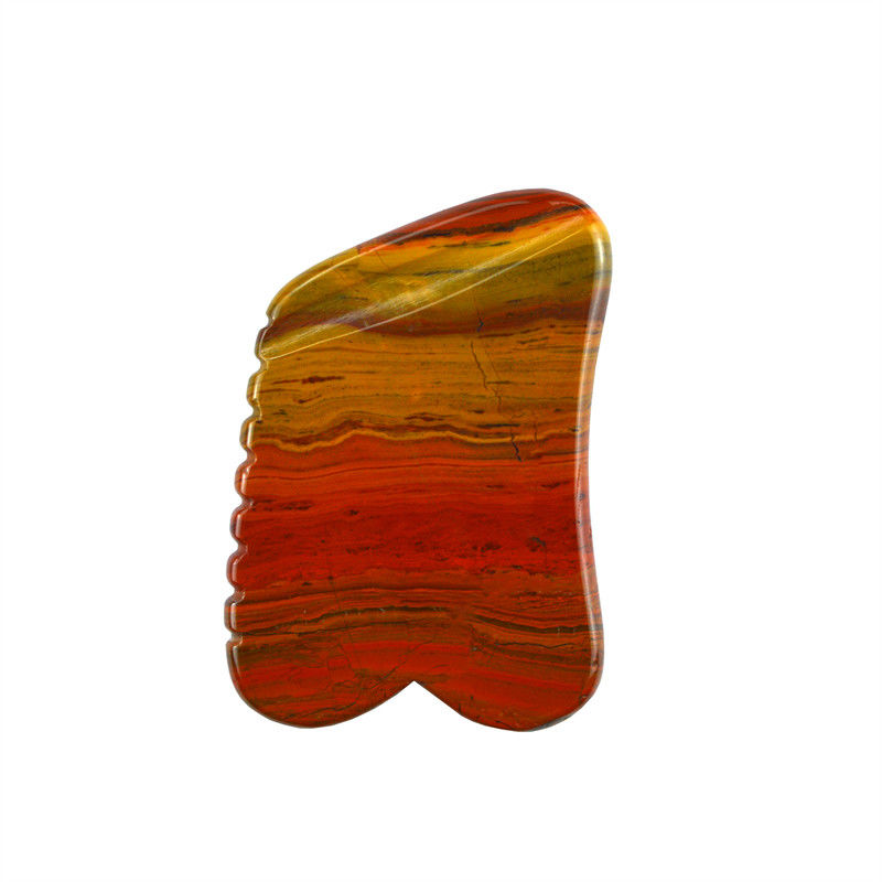 2024 Mookaïte rouge naturel chaud Jasper Gua Sha Massageur Logo personnalisé Soins de la peau Anti-âge Guérison des pierres Scraping outils de massage