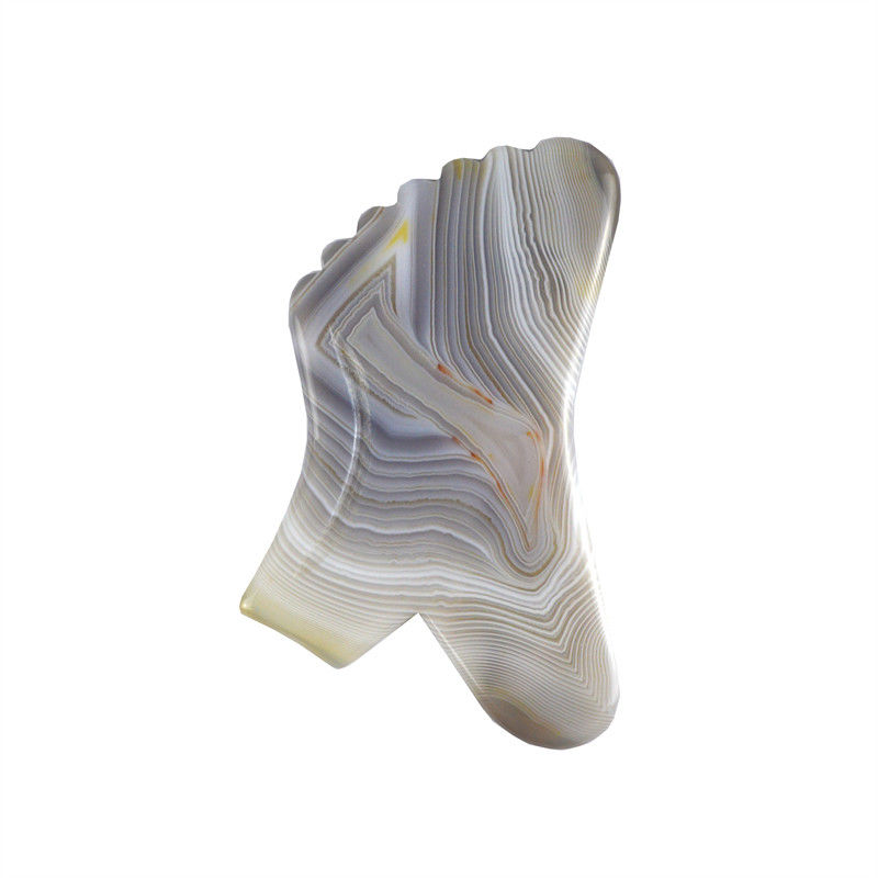 Logo personnalisé disponibled 100% Agate gris naturel Gua Sha Outil de massage pour le corps Self Skin Care Spa Levé de beauté du visage