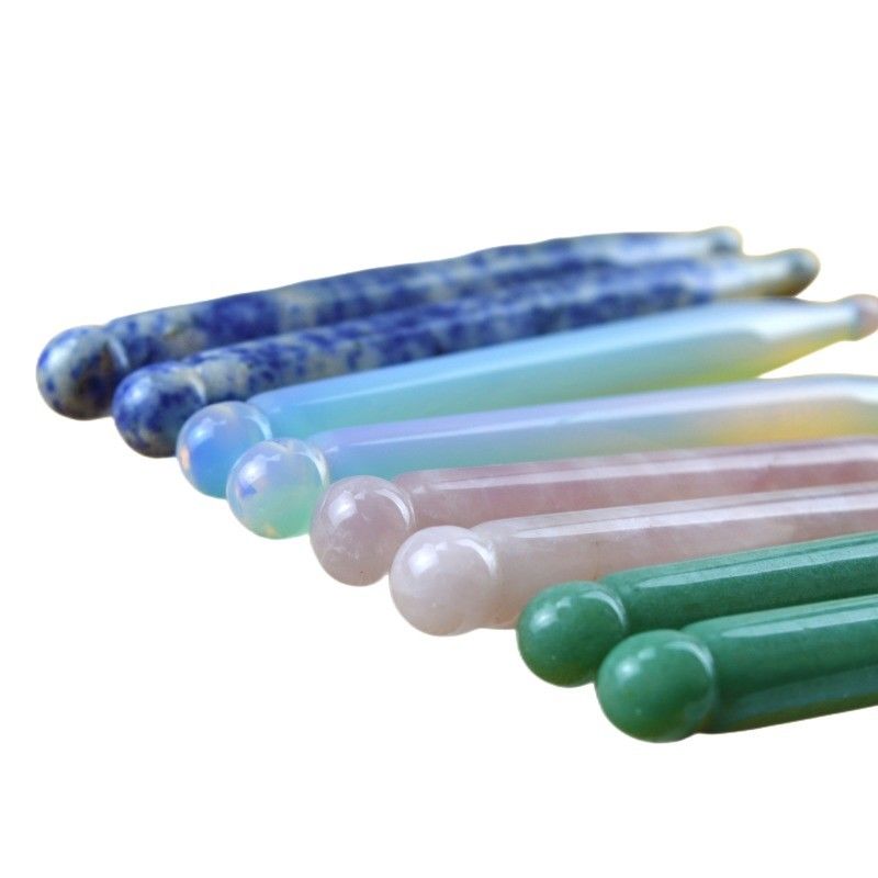 Outils de massage Colorier cristal naturel Guasha stylo de massage Acupuncteur Outil de thérapie pour le soin de la santé du corps Thérapie Gua Sha Massage Stick