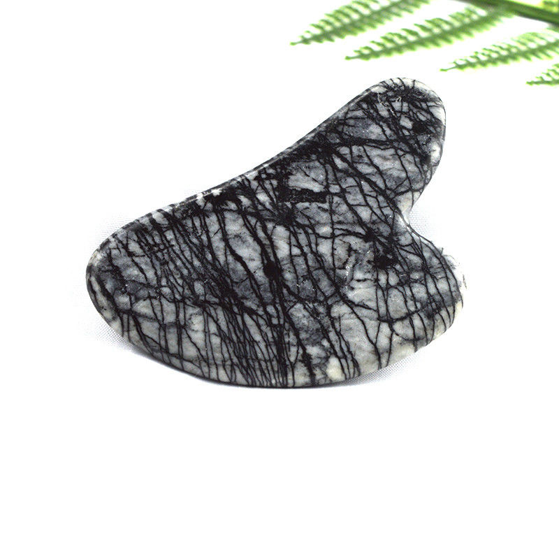 Drainage lymphatique complet du corps Forme du cœur Picasso Jasper Gua Sha Scraping Tableau de massage Guasha Stone Massageur du corps facial