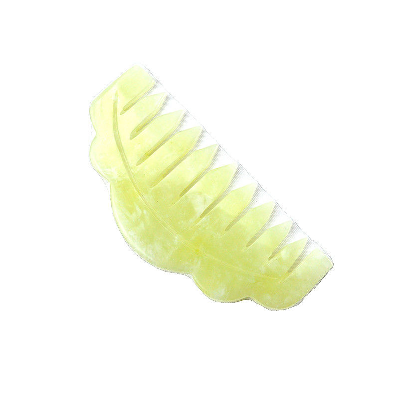 Peigne naturel Xiuyan Jade Gua Sha grattage de massage pour la thérapie de la tête et l'outil de traitement du cuir chevelu