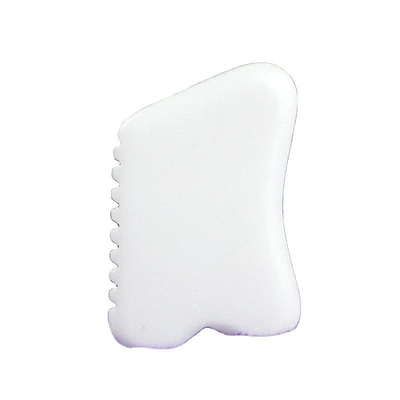 OEM Logo personnalisé Masseur facial en pierre de jade blanche Gua Sha Masseur facial en pierre de jade naturelle Guasha Scraping Massage Tool pour le visage et le corps