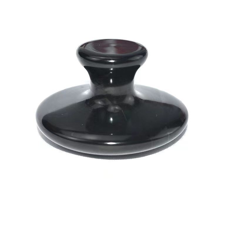 Outil de massage corporel 2024 Pierre Bian Noire Grand Champignon en forme de Gua Sha Massageur pour le massage facial et les soins de santé 55mm*35mm