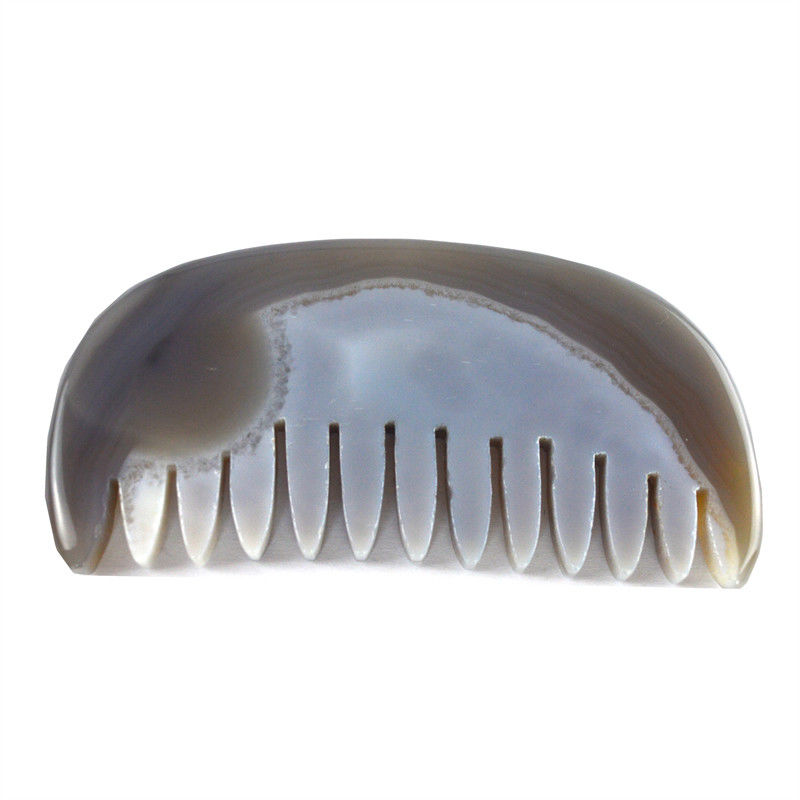 Agate Gua Sha Peignoir de massage du cuir chevelu planche de peignoir de pierre outil de soins personnels de la tête avec logo personnalisé