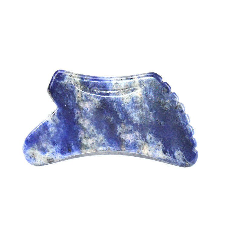 Pierre Sodalite Bleue Gua Sha Outil de massage de rasage du corps Fonction de contrôle manuel câblé pour le visage et le corps Cadeau de beauté naturelle