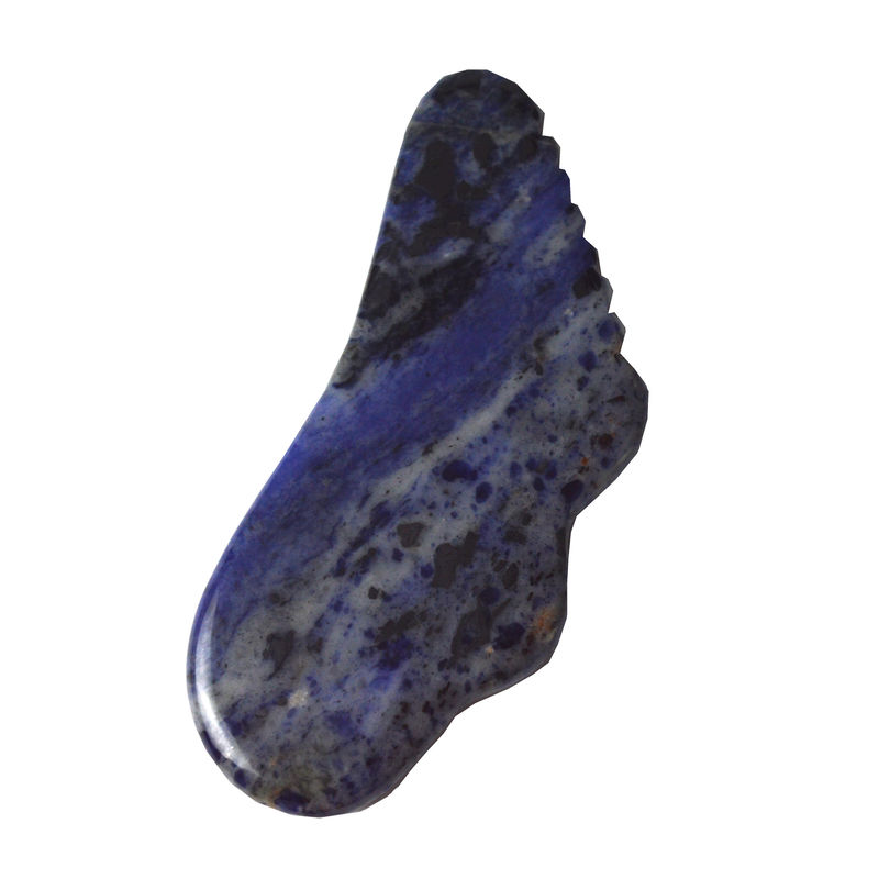 Massage corporel Points bleus en forme de cheval de mer Sodalite Gua Sha Outils pour le massage du visage et de la peau du corps en Guasha SPA Therapy