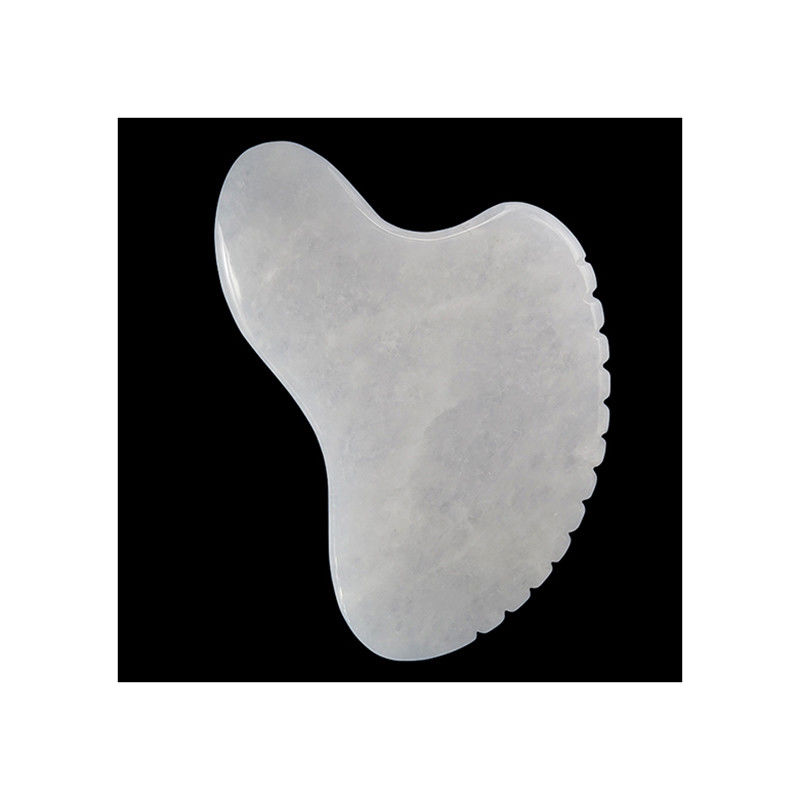Logo personnalisé en forme de cœur de cristal en pierre de jade blanche Gua Sha Scraping Massage outil pour l'acupuncture thérapie masseur facial