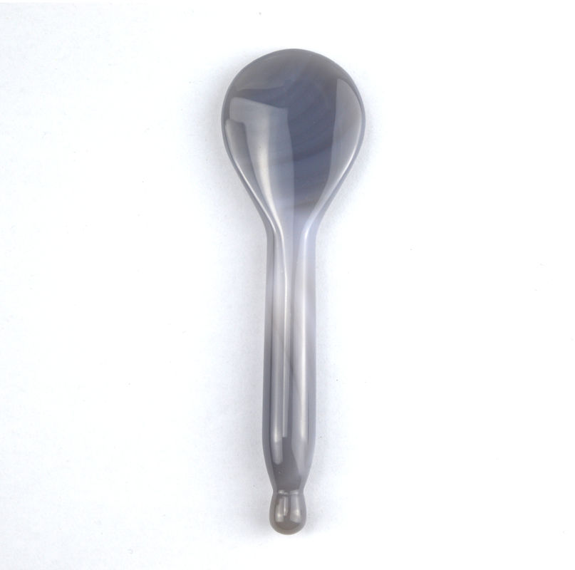 Massageur de corps Cuillère à rouleaux d' agat gris Cuillère Gua Sha pour le massage des tissus profonds et le point d'acupression