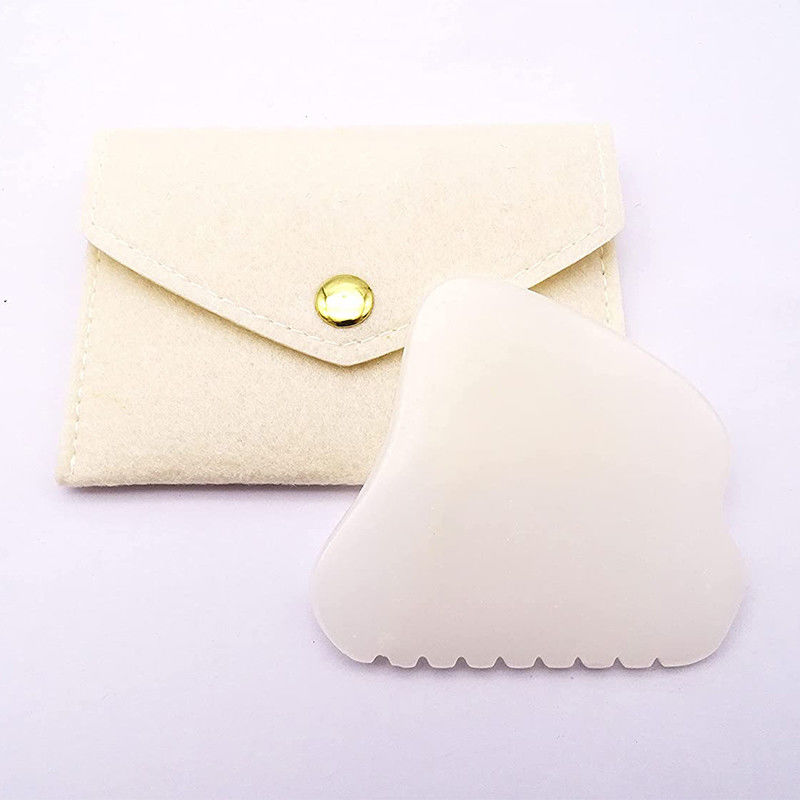 Massageur de corps portable portatif Afghan White Jade Gua Sha Board pour le soin du visage et du corps personnalisable