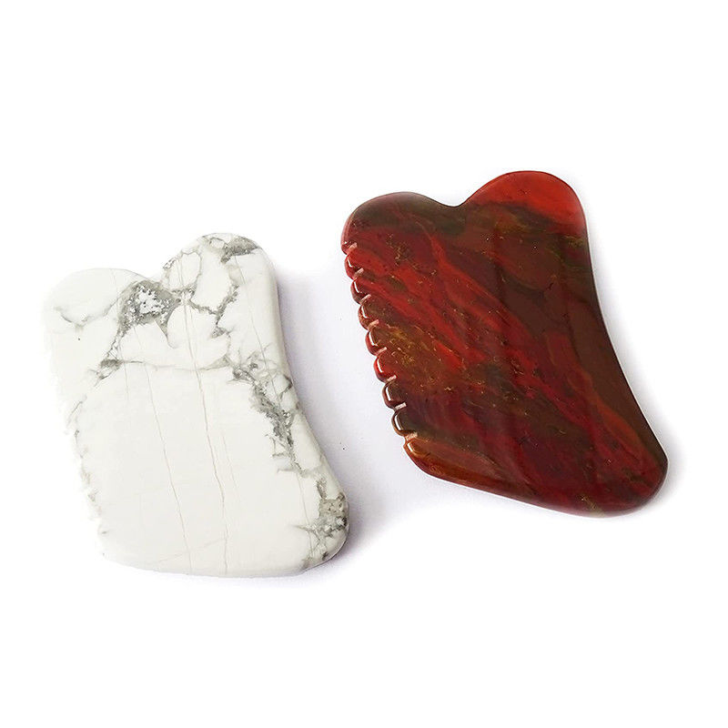 Massage facial naturel soutenu par OEM / ODM Gua Sha Stone Mookaite Guasha turquoise blanc pour réduire les lignes fines du visage