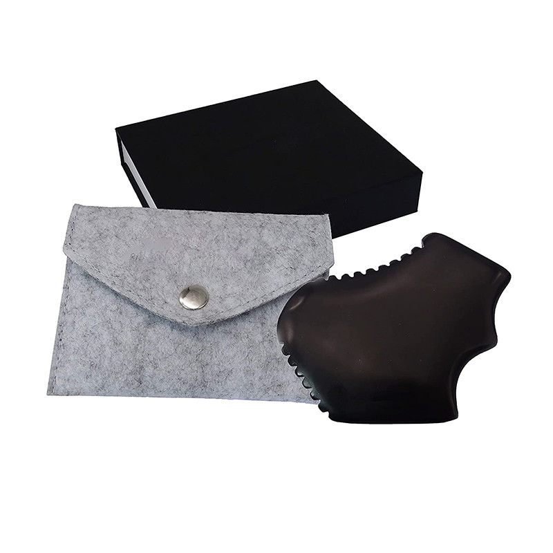 Marque privée Gua Sha Jade Massage du visage Massage naturel Bian Stone Facial Guasha Outil de grattage avec conception portative à main