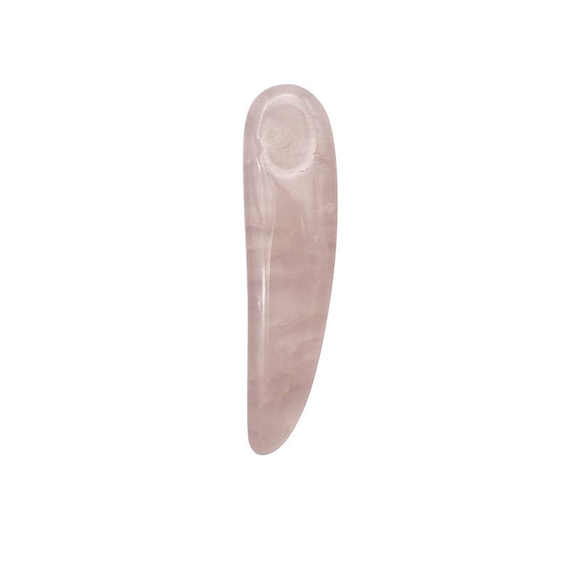 Cuillère au quartz rose pour le gua sha et les cosmétiques Applicateur de baguette de beauté