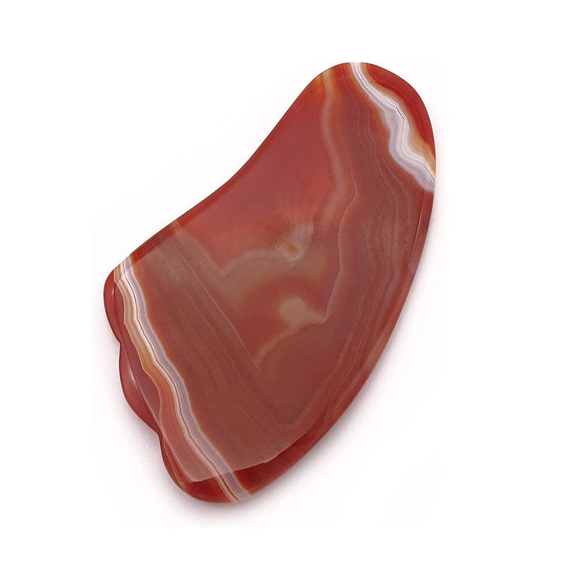 Fonction de levage du visage Agate rouge cristal de quartz Gua Sha plaque de ferraille pour portable