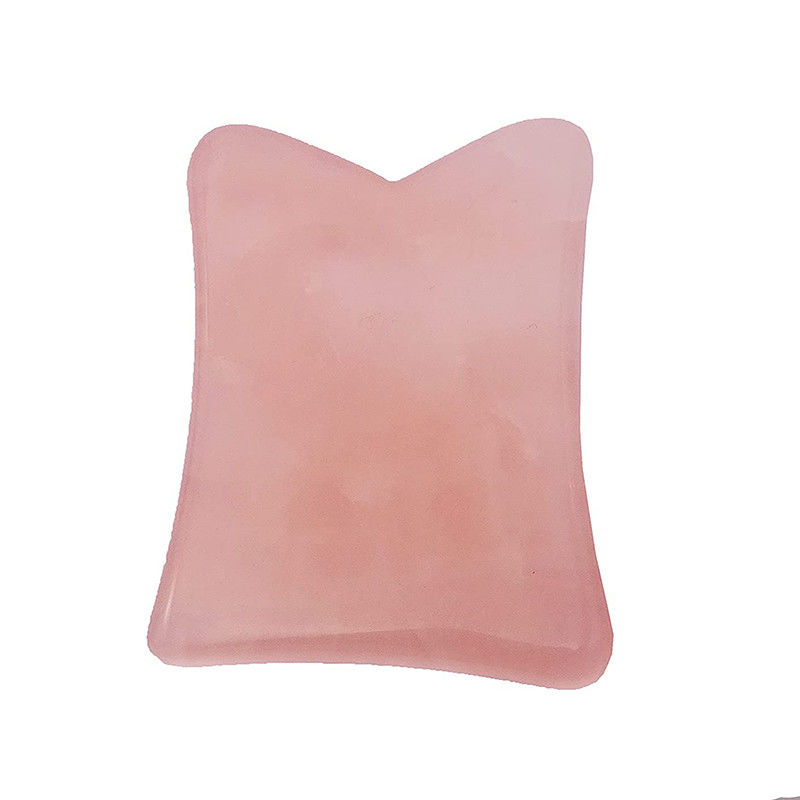 Fonction de lifting du visage Rose Quartz Vrai Jade Gua Sha Cristal Massage du visage à rouleaux Guasha Pierre pour le rajeunissement du visage / corps