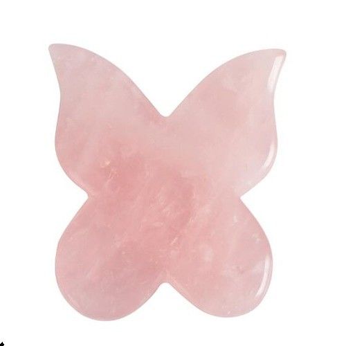 Massageur facial en forme de papillon Plaque de massage en pierre naturelle Gua Sha Scraper pour le cou Spa d'acupuncture du corps