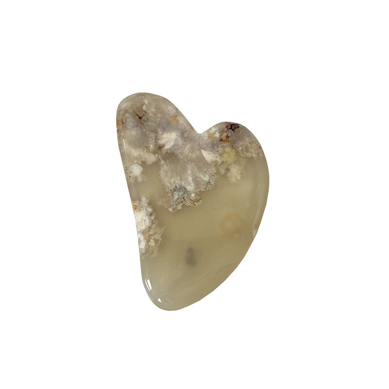 Réparation naturelle des mains Jade en forme de cœur Facial Gua Sha Massage Sakura Agate Rasage du visage pour la physiothérapie