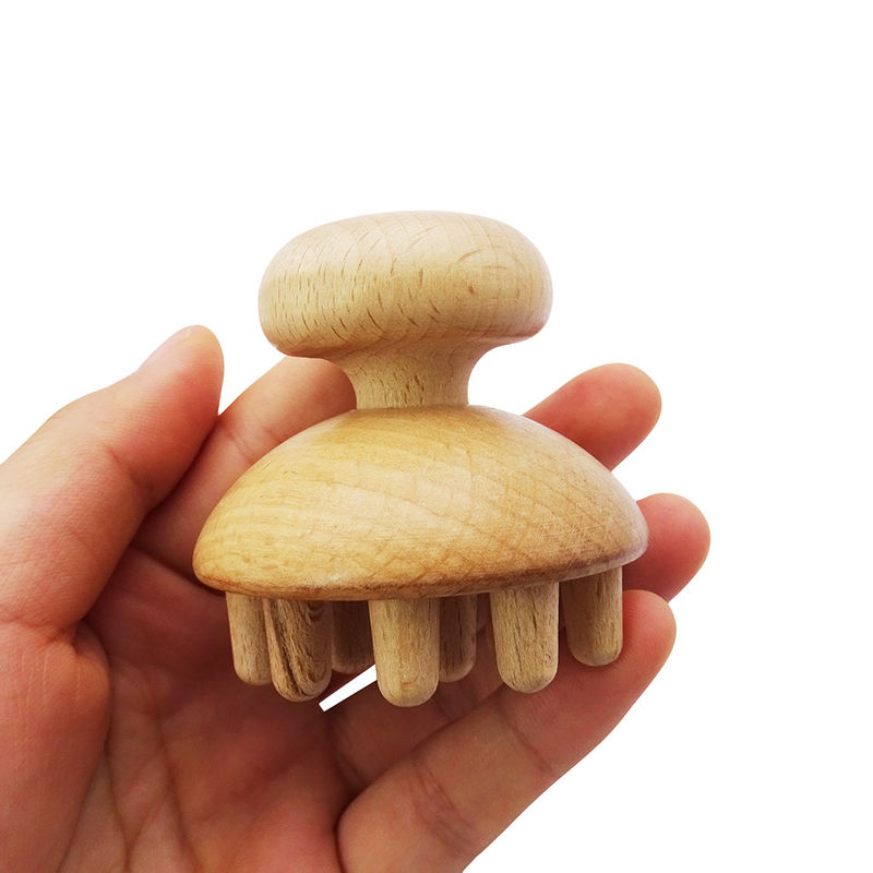 Fonction musicale Outil de massage thérapeutique à base de champignons en bois Gua Sha pour le drainage lymphatique de la main et du corps entier