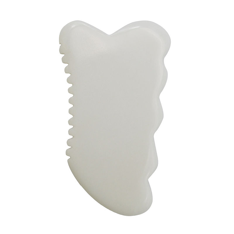 Outils de santé et de soins de la peau anti-âge quotidiens Tableau Guasha de jade blanc avec outil de massage facial personnalisé Gua Sha