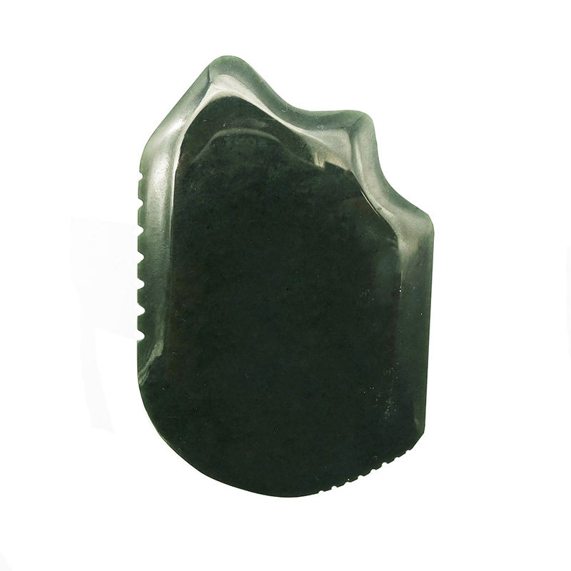2024 Produits de tendance Outil de Guasha en pierre de jade naturelle pour le visage et le corps Planche de rasage vert foncé Nephrite zone de massage