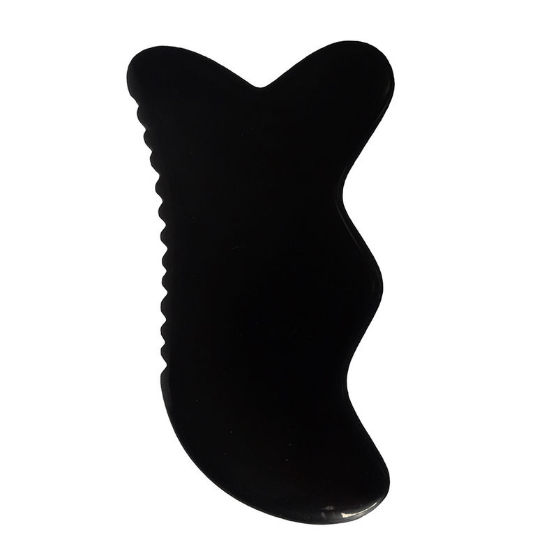 Outil de massage Gua Sha Outil de massage naturel en pierre Bian noire pour le cou et le dos
