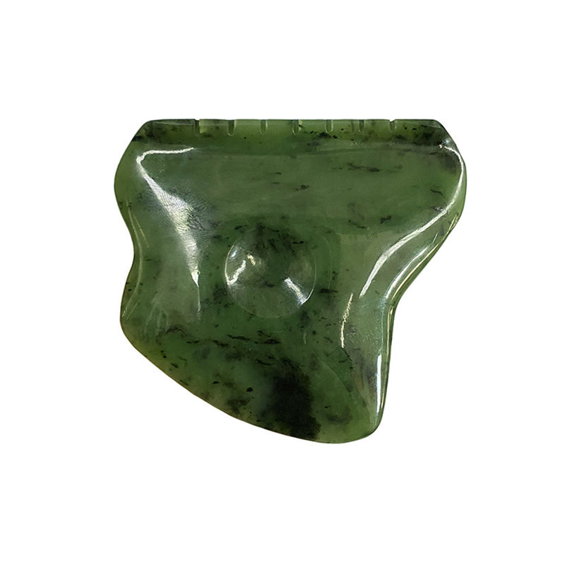Massageur de corps Nephrite vert Jade Gua Sha Scraping Massage Outil pour le relâchement de la tension du visage et l' auto-assistance