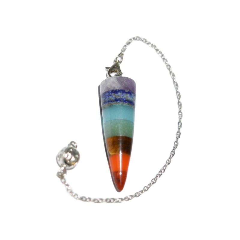 Section conique cristal naturel sept chakras énergie spirituelle de guérison pendule hexagonal collier de pyramide pendentif