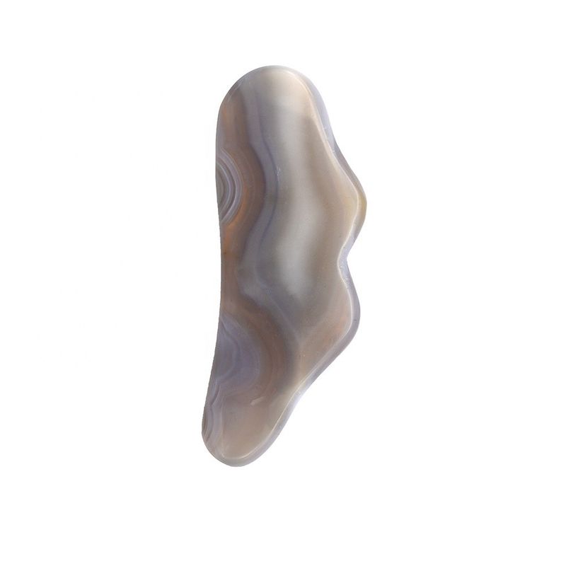 Agate naturelle faite à la main, pierre Gua Sha essentielle pour le massage corporel et le traitement par acupuncture.