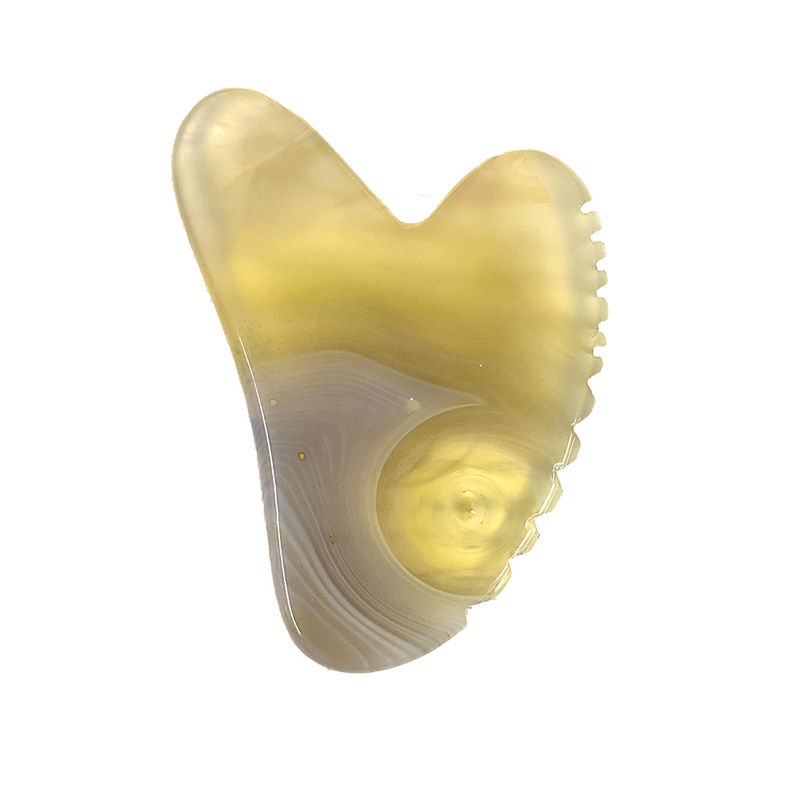 Produits de massage personnalisés de logo Agate de fleurs de cerisier naturel pour la thérapie du gua sha