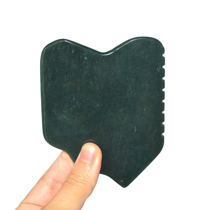 Nephrite vert foncé pour le visage, pierre de jade, planche de massage pour la circulation sanguine du visage