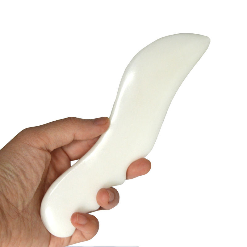 Massageur de corps pierre Gua Sha de jade blanc pour gratter les outils de massage facial et le massage de beauté SPA
