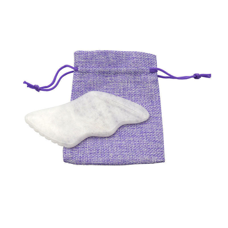 Fonction de la tête de soins de santé Massageur de visage Guasha de jade blanc Massageur de grattage Plaque de massage Gua Sha Outil de massage pour le masseur de tête