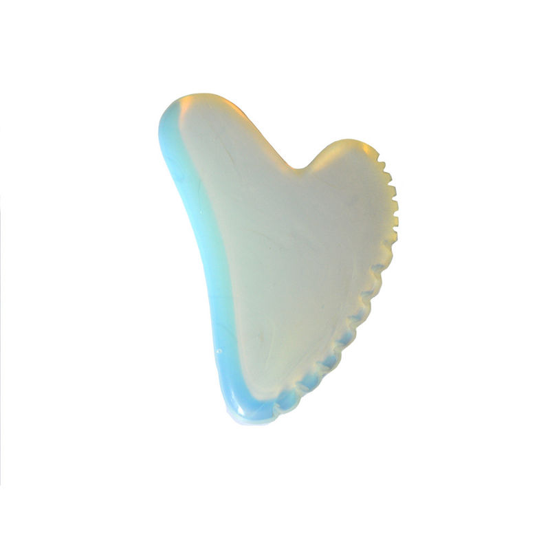 Massage du visage Soins de santé du corps Opal blanc forme de cœur Jade Opalite Guasha Gua Sha Massage pour la relaxation du visage