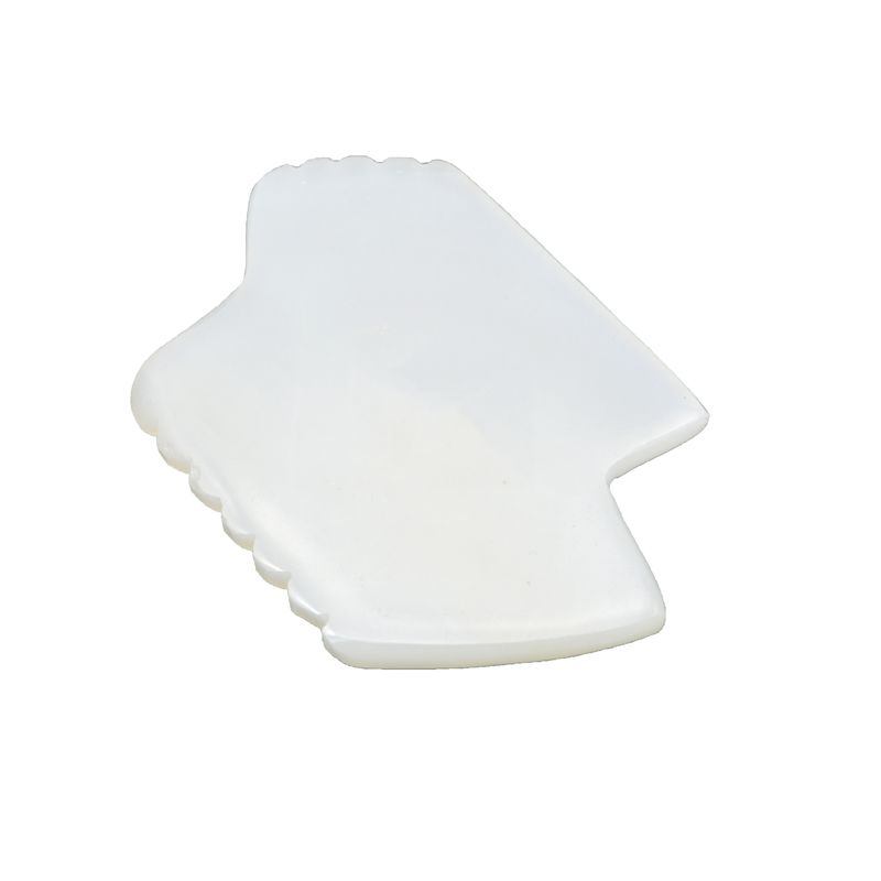 Disponible Logo Jade Blanc Naturel Gua Sha Scraping Therapy Outils de Guasha pour le massage du corps et du visage avec la physiothérapie infrarouge