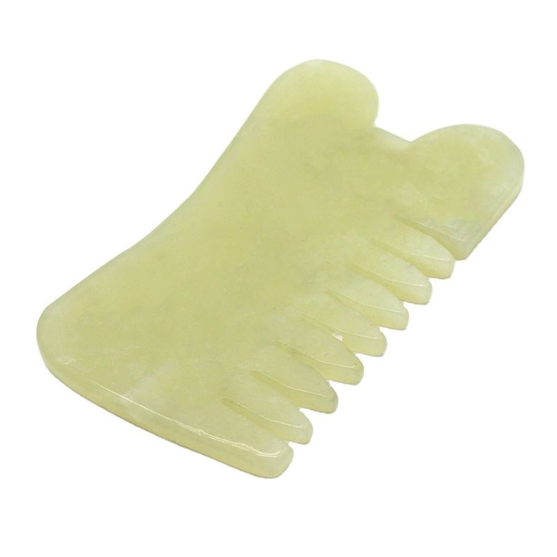 Xiuyan Jade Guasha Peigne de massage Gua Sha Scarping outils faciaux avec fonction de physiothérapie infrarouge 88 * 50 * 4mm