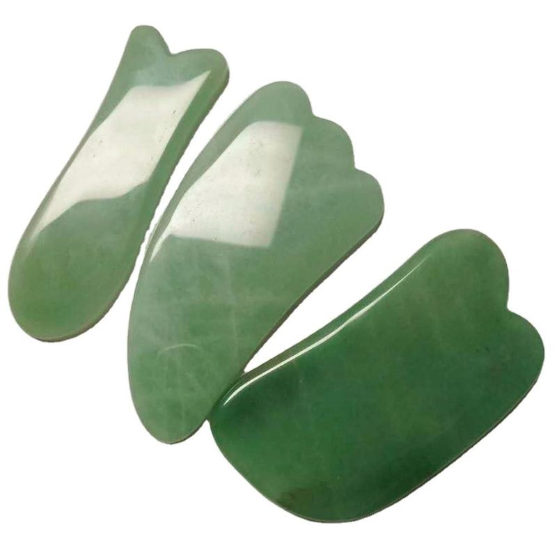Découvrez les propriétés curatives de l'aventurine verte naturelle de jade Gua Sha massage de rasage pour masseur de corps