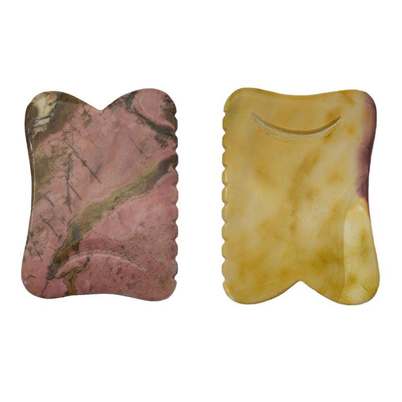 Noir 7*5,5*0,5cm Rhodonite ou Mookaite Jade Gua sha planche guasha Stone Scraping Guasha Massage Tools pour les soins du visage