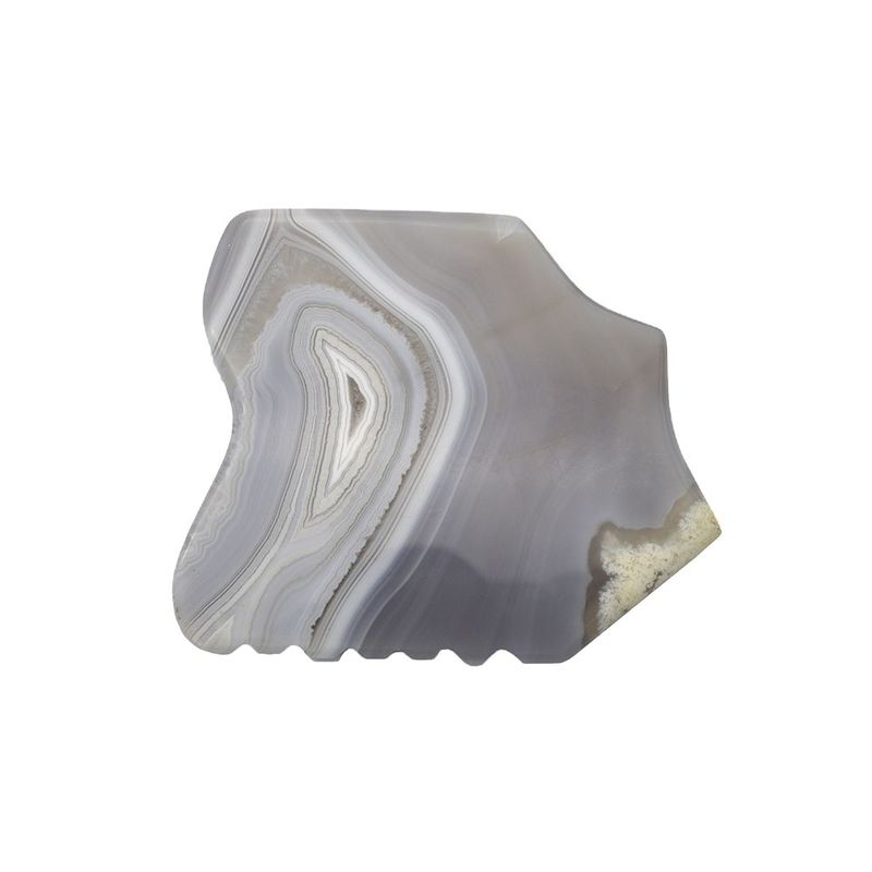 Soins de santé du corps Agate gris rayé Jade Gua Sha Stone Guasha Board Massage personnalisé Scraping Outil de thérapie pour le visage et le corps