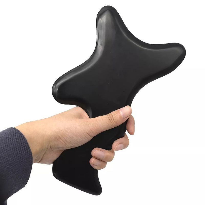 Pierre Bian Noire Gros Gua Sha Lymphatique Drainage Outil de massage pour le cou Dos Épaule Taille fesses Body Therapy Massageur Outils