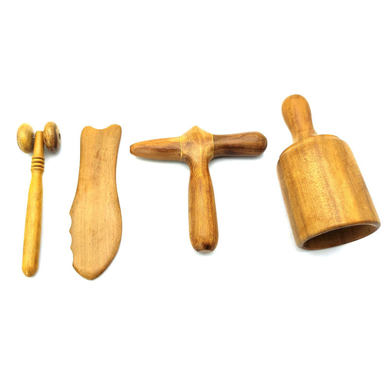 Marteau de massage en bois Gua Sha Scraping Massage Guasha Outils de massage traditionnels pour le corps et rouleau de massage en bois