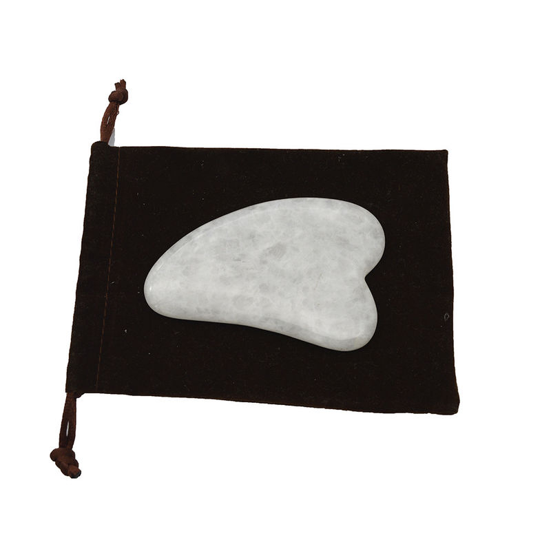 Outil à main de Gua Sha Masseur de jade blanc poli pour la relaxation musculaire et l'amélioration de la beauté