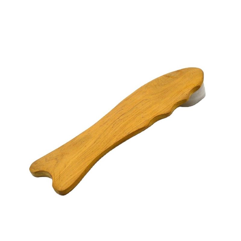 Outil en bois en forme de poisson en forme de gua sha parfait pour le massage et la désintoxication