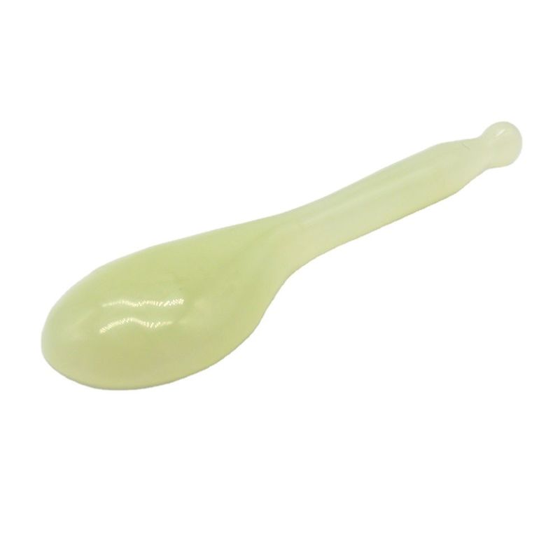 Soins du corps Xiuyan Jade Gua Sha Outil de massage en forme de cuillère verte Outil de scarification de Guasha pour la santé et le bien-être