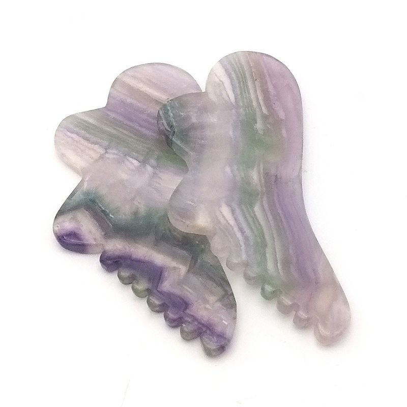 Prise en charge de la santé personnelle 95*45mm Fluorite couleur Gua Sha pour le visage et le corps Massage de la peau Outil pour le traitement de l'acupuncture SPA