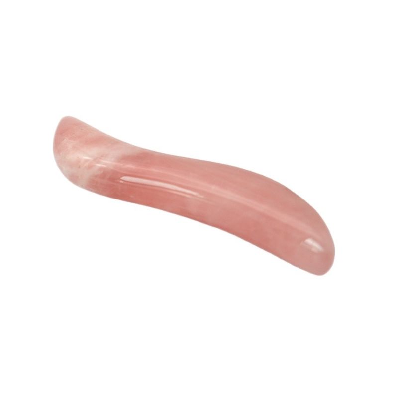 Polie rose quartz Gua Sha Massage Stick 110mm longueur pour le traitement de l'œil du visage et de l'acupuncture point