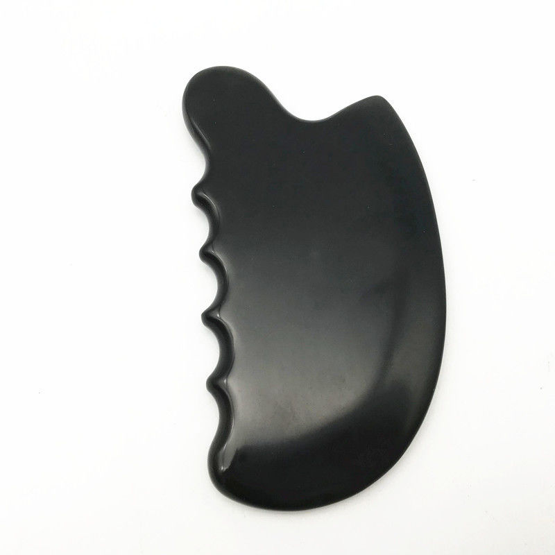 OEM ODM Thérapie noire naturelle Bian Stone Guasha Outils de grattage Massage Gua Sha Pour le corps 11,5*6*0,8cm