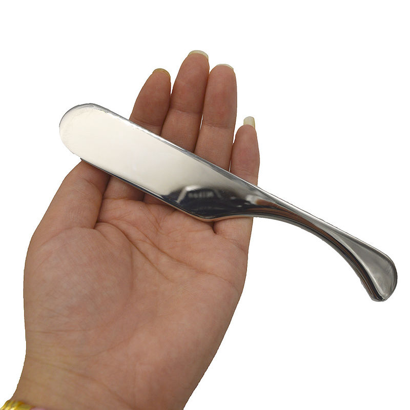 15.5 * 2.5cm Goua argenté ShaScraping planche de massage corps Guasha outil de massage Outils de grattage en acier inoxydable pour soulager la douleur